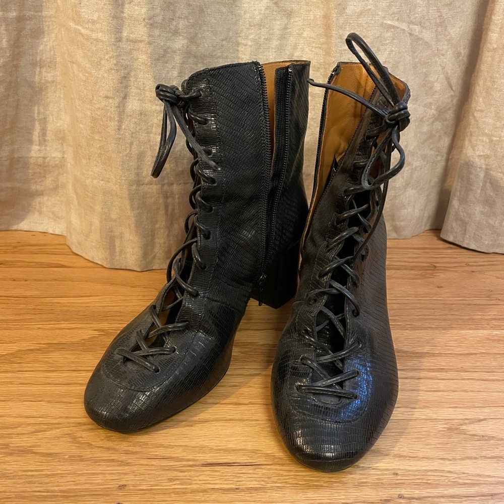 Sezane Lace-Up Ankle Boots
